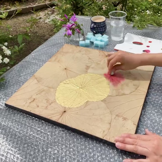 ロータスリーフペインティング　オンラインワークショップ（油絵コース）
